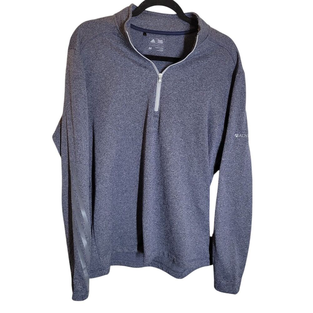 Adidas Mens Sz M Gray  Solid Long Sleeve Pullover Golf Shirt